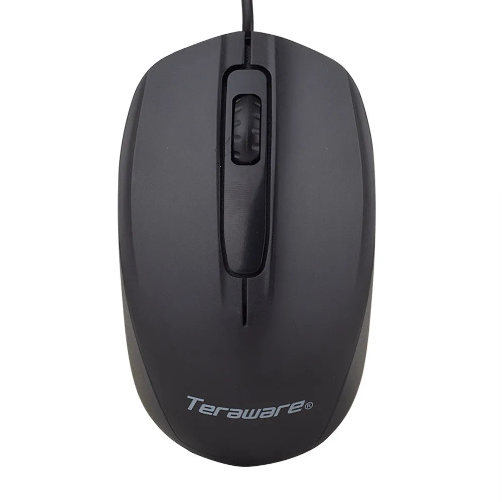 Mouse alámbrico Teraware PJT-M218, conexión usb, 1000 dpi, 3 botones, negro