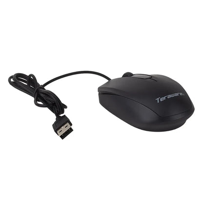 Mouse alámbrico Teraware PJT-M218, conexión usb, 1000 dpi, 3 botones, negro