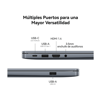 Laptop Huawei Matebook D16 WUXGA 12" Intel Core i5-12450H 512GB, 16GB ram, Win 11 H, teclado inglés, plateado + Mochila